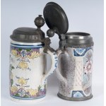 Lot of two beer mugs mid-18th century