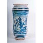 Polychrome ceramic pharmacy jar