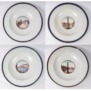 Lot of four porcelain bowls. Ginori Manufactory, 1810/1820
