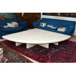 Low table in white lacquered wood