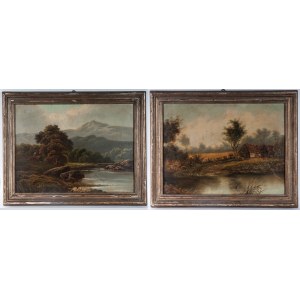Lot of two landscapes late 19th early 20th century