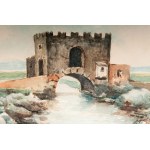 Lot of two watercolors on paper early 20th century