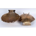 Pair of brass shell risers early 20th century