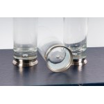 Lot of six cylindrical crystal glasses second half of the 20th century