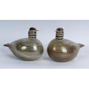 Toikka Oiva (1931 - 2019) Lot of two iridescent glass ducks second half of the 20th century