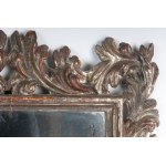 Wall mirror in silver-plated and carved wood 20th century