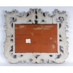 Wall mirror in silver-plated and carved wood 20th century