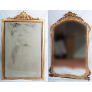 Lot of two gilded wooden wall mirrors late 19th - early 20th century