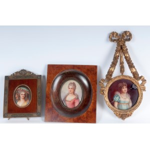 Lotto di quattro ritratti femminili, XIX/XX secolo