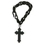 Mourning jewelry. Bracelet in the form of a chain. Black ebonite (1163)