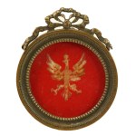 Eagle in brass frame early 20th century. (154)