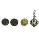 II RP, a set of badges including patriotic badges. Total of 4 pcs. (825)