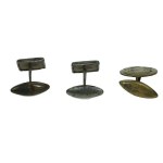 II RP, cufflinks, Jozef Pilsudski, 3 pcs. (831)