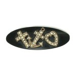 Mourning Jewelry. Faith Hope Love Brooch in black ebonite (1165).