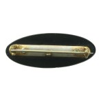 Mourning Jewelry. Faith Hope Love Brooch in black ebonite (1165).