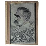 Jacquard with an image of Jozef Pilsudski, size 21.5 x 14 cm. Interwar period (340)