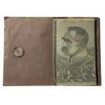 Jacquard with an image of Jozef Pilsudski, size 21.5 x 14 cm. Interwar period (340)