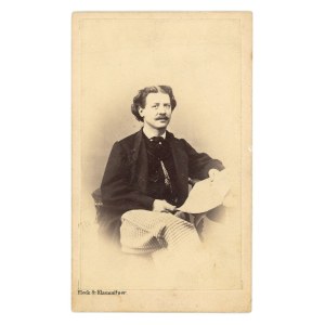 Warsaw, photo by Fleck &amp; Klausnitzer - Giuseppe Ciampi, opera singer. Visit photograph with dedication dated 1865 (1030)