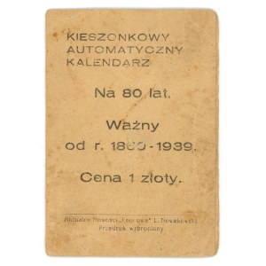Advertising calendar for 80 years, 1939 (1061)