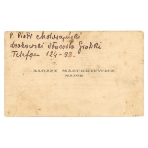 Business card of the Knight of the Order of Virtuti Militari, Major of the 64th Infantry Regiment (1066).