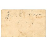 Business card of the Knight of the Order of Virtuti Militari, Major of the 64th Infantry Regiment (1066).