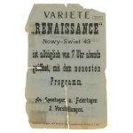 Warsaw - Variete / Cabaret Renaissance, Nowy Świat 43 - leaflet in Polish and German (1134)