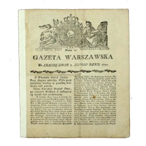 Gazeta Warszawska z 8. februára 1792 s prílohou (732)