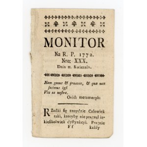 Monitor na R.P. 1772, nr XXX, dnia 11 kwietnia (748c)