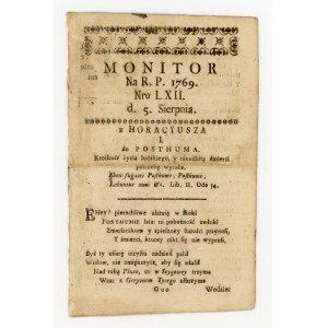 Monitor na R.P. 1769, č. LXII, 5. augusta (748d)