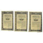 4.5% Fire. Internal 1937, Bond for 1,000 zloty - B series. Set of 3 pcs. (868)
