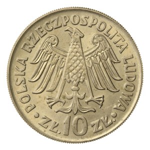 PRL, 10 zloty 1964, Casimiro il Grande - iscrizione in rilievo (505)