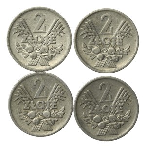 People's Republic of Poland, set of 2 gold 1971-1974 Berries. 4 pieces total. (524)
