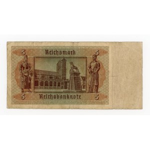 Germany, 5 marks 1942 - 7 figures. Watermark reversed (245)