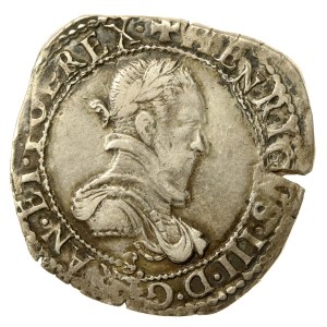 Henry of Valois, 1/2 Frank 1578 S, Troyes - rare (555)