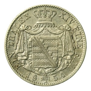 Germany, Saxony, Frederick August II, thaler 1854 (728)