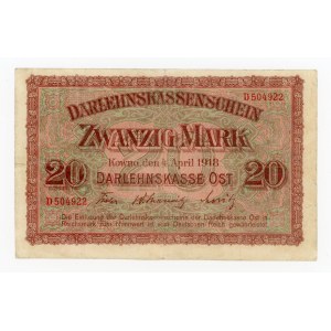 Ober Ost, Kaunas, 20 marks 1918 D (368)