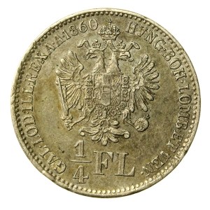 Austria, Franz Joseph I, 1/4 florin 1860, Kremnica (788)