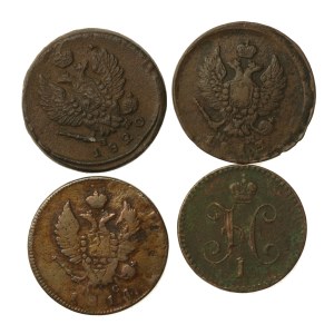Rosja, zestaw 1-2 kopiejki 1813-1840. Razem 4 szt. (803)