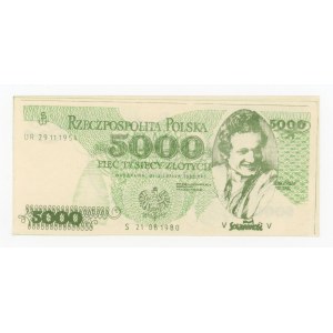 Solidarity, 5,000 zloty 1980 - Zbigniew Bujak (423)