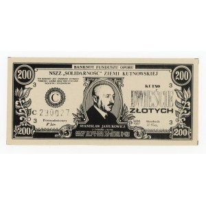 Solidarity, 200 zloty 1987 Kutno, series C - Stanislaw Jasiukowicz (434)