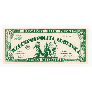 Solidarity, Republic of Lubin - One Copper 1985, thick paper (440)