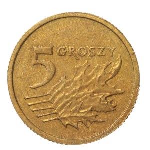 PROSPECTED BRONZE, III RP, 5 groszy 2005 Très rare (528)