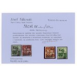 Brwinów, pair of cashier stamps with local overprint, 1945. attest (427)