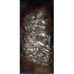 Italian solid silver plaque depicting the Virgin and the Child - 19th century
