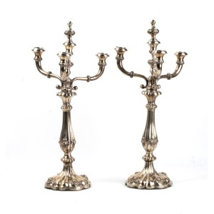 A pair of Austrian solid silver candelabra - Wien, 1833