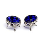 Pair of French solid silver salt cellars - Paris, 18th century