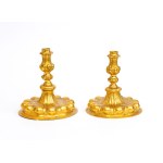 Pair of German candlesticks in gilded metal - Germany, 19th century