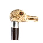 Walking stick with sea ivory handle - Southern Italy, 19th century
