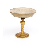 Pedestal in gilded bronze and white marble - Italy, 20th century
