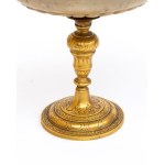 Pedestal in gilded bronze and white marble - Italy, 20th century
